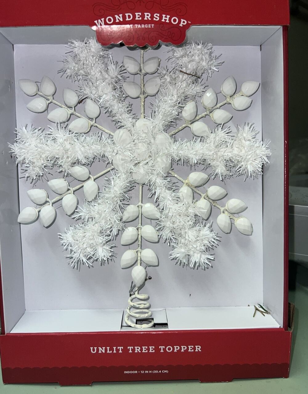 Wondershop Snowflake Metal Christmas Tree Topper White New